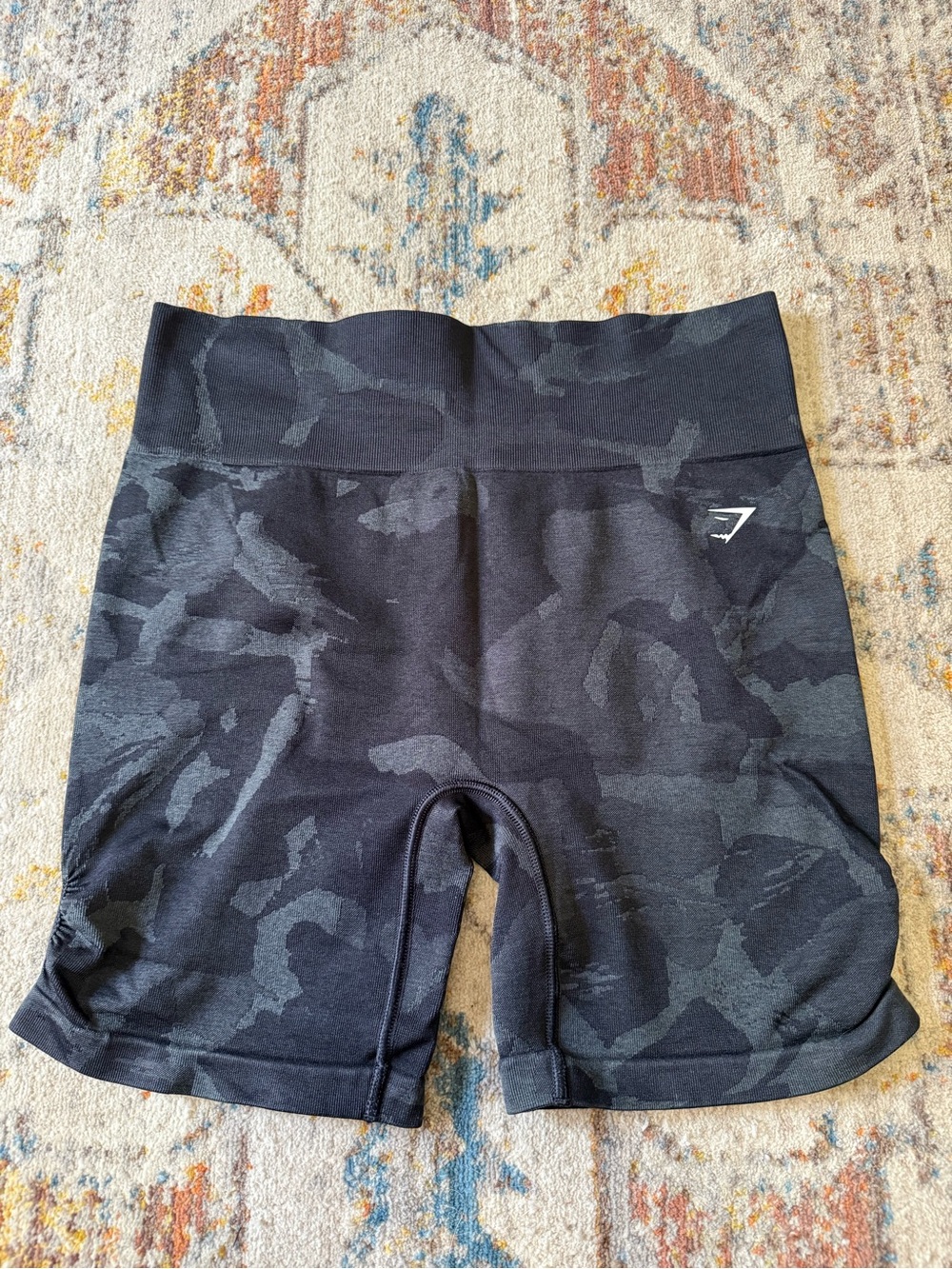 NWOT Gymshark Black Camo High-Waisted Bike Shorts